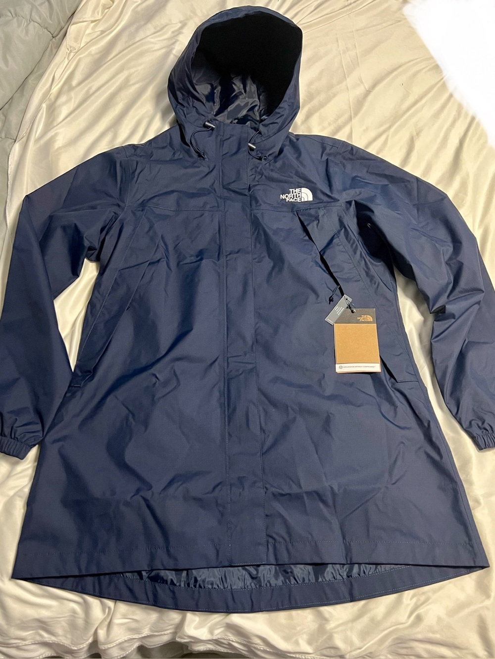 The North Face Women’s Navy Hooded Rain Trench Coat